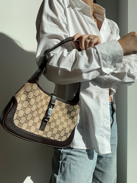 Vintage Gucci Jackie Shoulder Bag in Brown